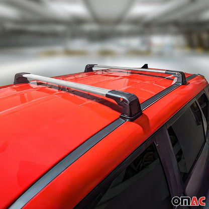 OMAC USA Roof Rack Cross Bars for Car – Fits 2010-2013 Ford Transit Connect (Excludes Models Without OEM Fixed Points) – Aluminium Silver (2 Pcs)