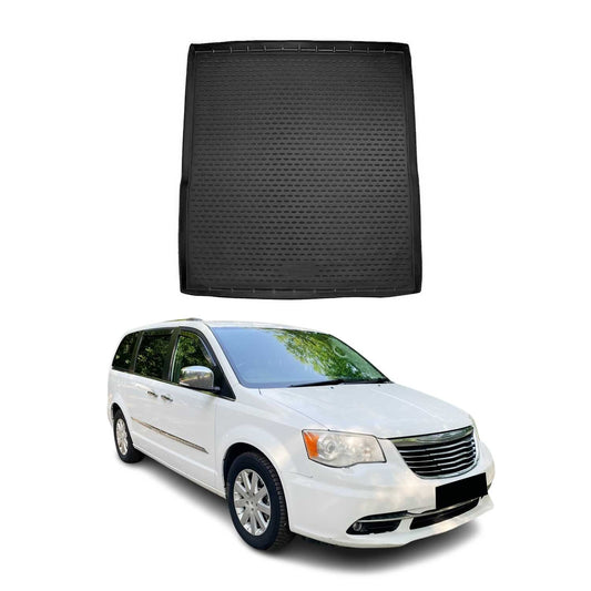 OMAC USA Cargo Liner Trunk Rubber Mat for Minivan – Fits with 2008-2016 Chrysler Town & Country – All Weather, Black (1PC)