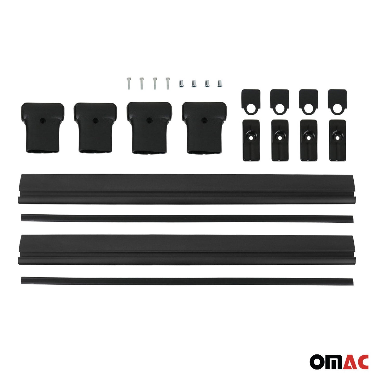 OMAC USA Roof Rack Cross Bars for SUV – Fits 2011-2024 Mitsubishi Outlander Sport (Raised Rails) – Aluminium Black (2 Pcs)