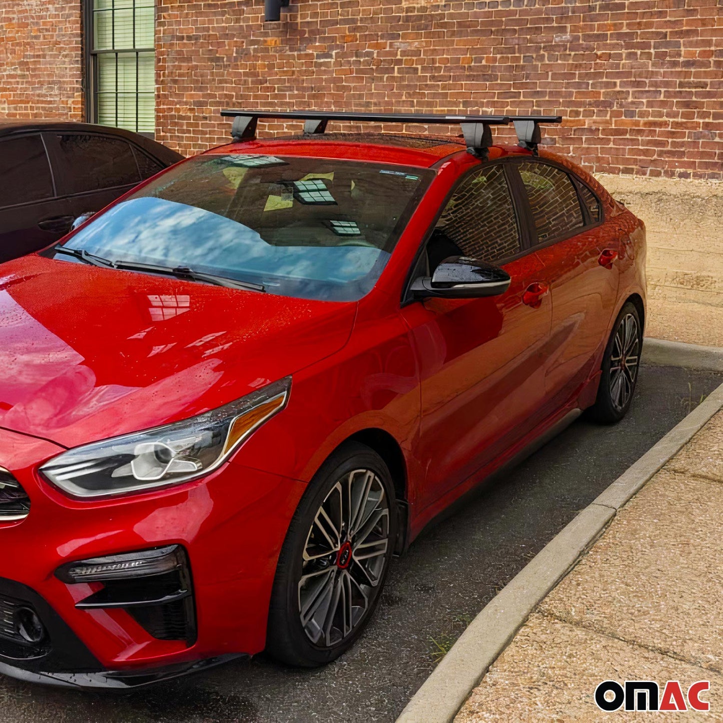 Omac USA Roof Rack Cross Bars Luggage Carrier for Cars – Fits with 2014-2018 Mazda 3 (2 Pcs, Black, Aluminum)