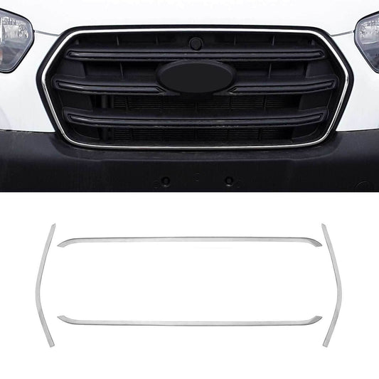OMAC USA Front Bumper Grille Trim – Fits 2021–2025 Ford Transit 150/250/350 – Stainless Steel Chrome Mirror Finish, 4 Pcs