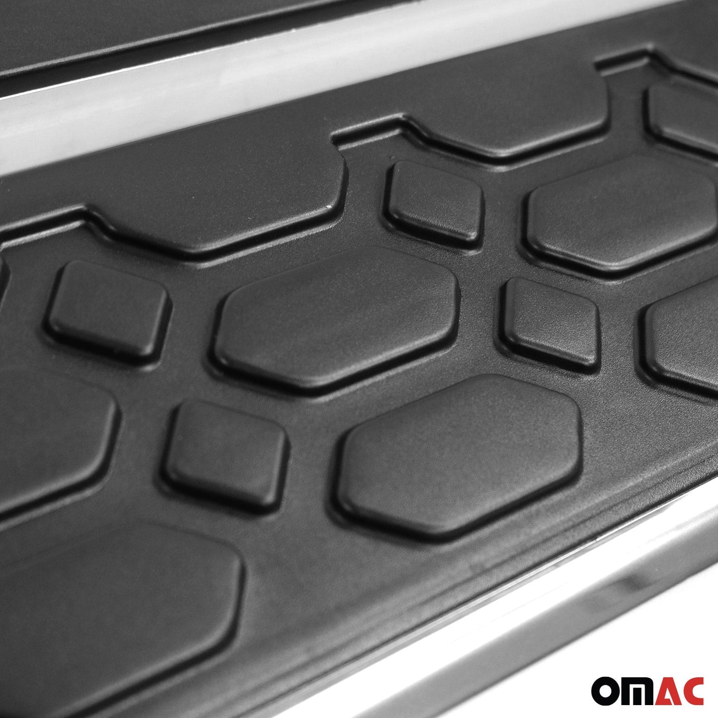 Omac USA Aluminum Running Boards, Side Steps for Van – Fits with 2010-2013 Ford Transit Connect L1 SWB – Silver & Black (2 Pcs)