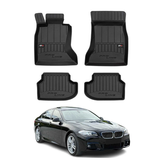 OMAC USA Premium Floor Mats Liners for Cars – Fits 2010-2013 BMW 5 Series F10 F11 xDrive 4WD (Black, 4 Pcs)