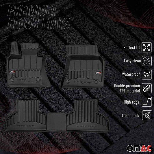 OMAC USA Premium Floor Mats Liners for SUVs – Fits 2014-2018 BMW X5 F15 F85 (Black, 3 Pcs)