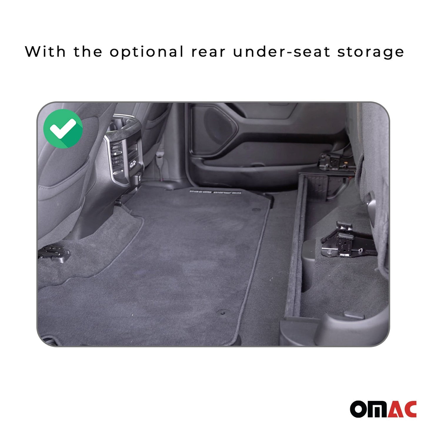 OMAC USA Premium Floor Mats Liners for Truck – Fits 2020–2025 Jeep Gladiator – First & Second Row Set All Weather Heavy Duty Black (3 Pcs)