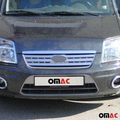 OMAC USA Front Bumper Grill Trim Molding for Cars – Fits 2010–2013 Ford Transit Connect - 2Pcs (Stainless Steel, Chrome)