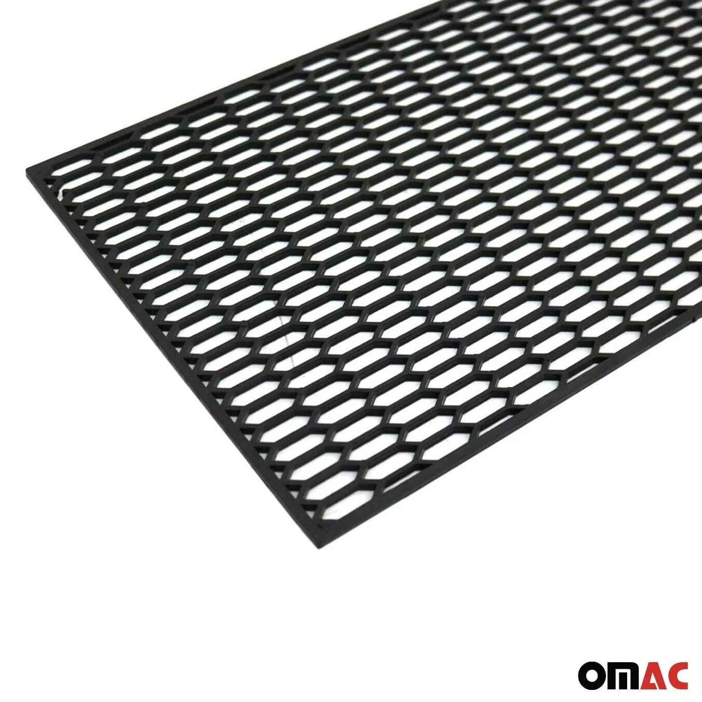 OMAC USA Universal Honeycomb Mesh Grill Insert – Trimmable Black ABS Plastic Spoiler Bumper Protector