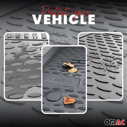 OMAC USA Floor Mats Liners Full Set All Weather Gray for Minivan – Fits with 2004-2010 Toyota Sienna (4 Pcs)