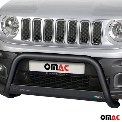 OMAC USA Front Bull Bar for Jeep Renegade – Fits 2015–2018 – Push Front Bumper Grille, Black Stainless Steel, 1-Pc