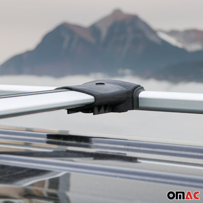 Omac USA Roof Rack Cross Bars Luggage Carrier for SUV – Fits with 2015-2023 Jeep Renegade (2 Pcs, Silver, Aluminum)