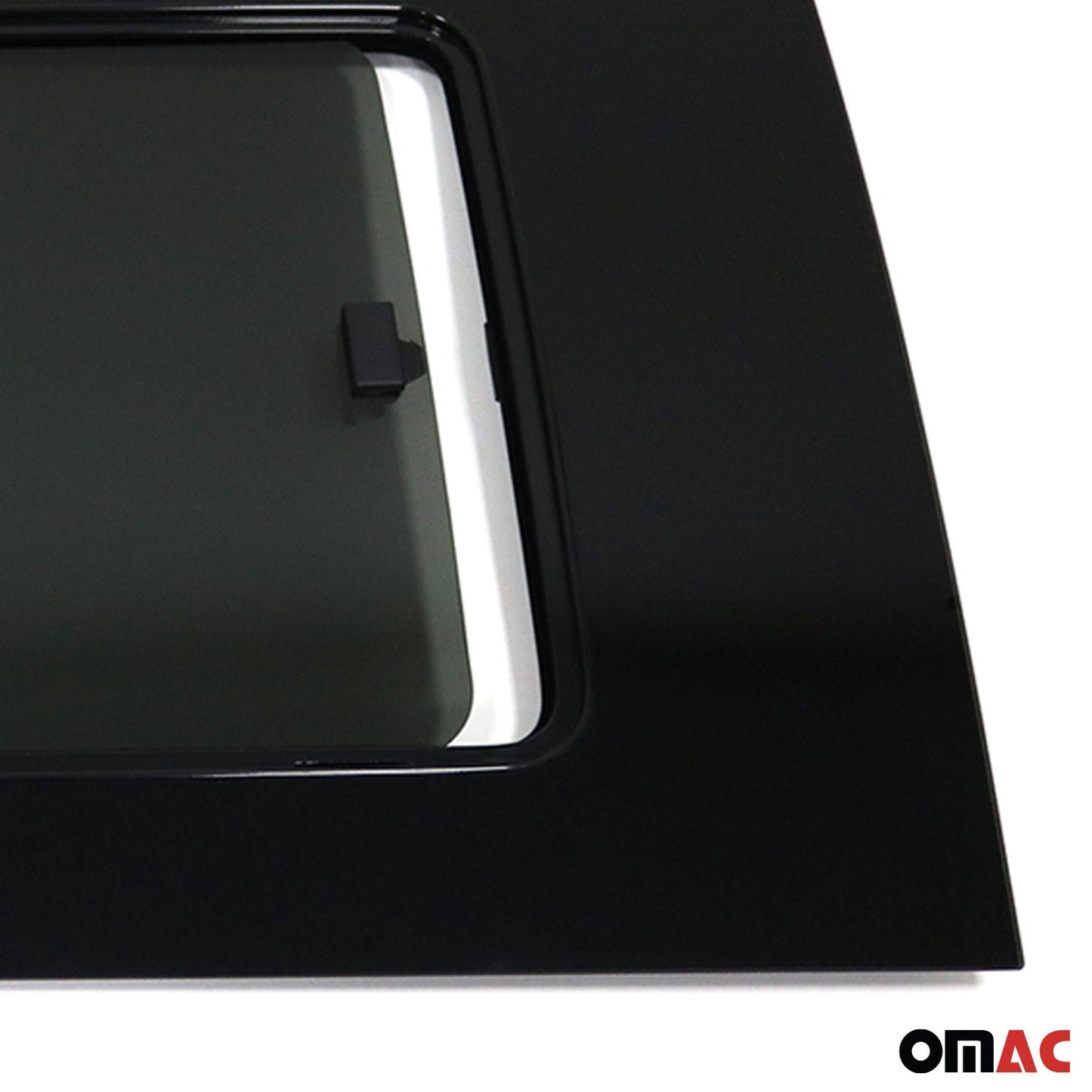 OMAC USA Sliding Window Glass Front Right Side for Vans – Fits 2015–2025 Ford Transit L2 L3 L4 (Tempered, Black, 1Pc)