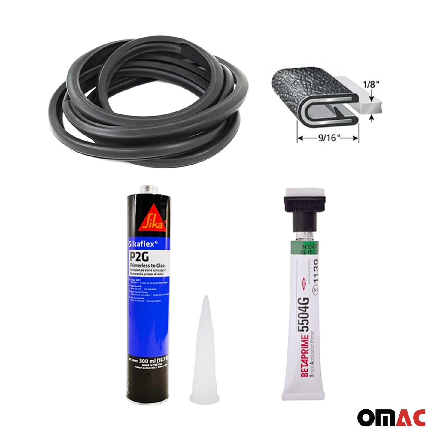 OMAC USA Window Glass Fit Kit for Vans – Fits 2013–2021 Nissan NV200 L1 Short (Front Right Sliding Door, 4Pcs)