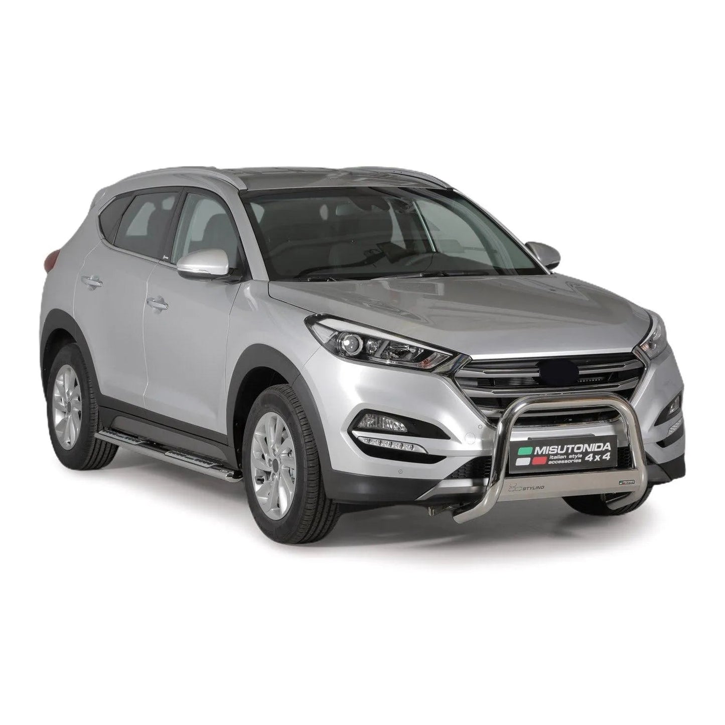 OMAC USA Bull Bar Push Front Bumper Grille for Cars – Fits 2016–2018 Hyundai Tucson (Silver, 1Pc)