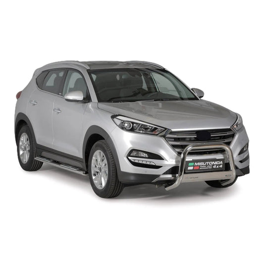 OMAC USA Bull Bar Push Front Bumper Grille for Cars – Fits 2016–2018 Hyundai Tucson (Silver, 1Pc)