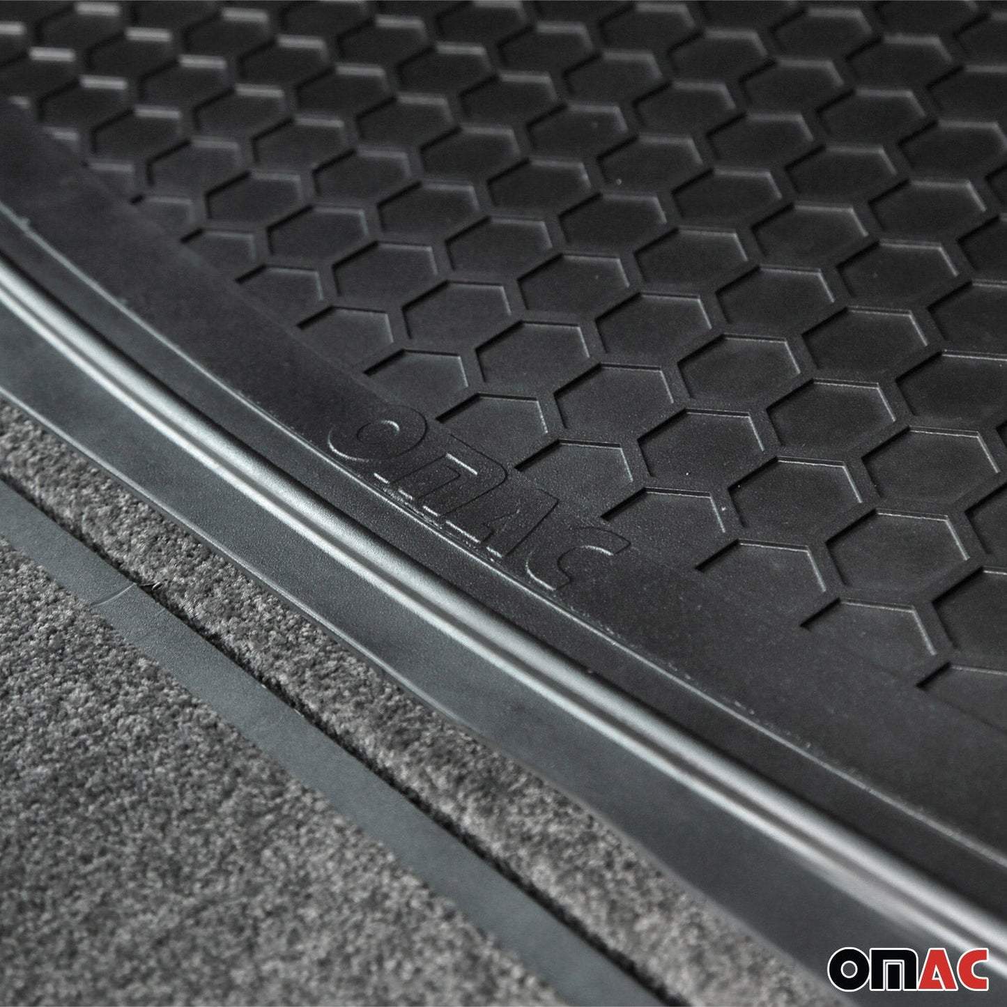 OMAC USA Premium Cargo Liner for SUV – Fits 2021-2025 Kia Seltos – Semi-Custom Fit Waterproof Rubber Trunk Mat, Black (1 Pc)