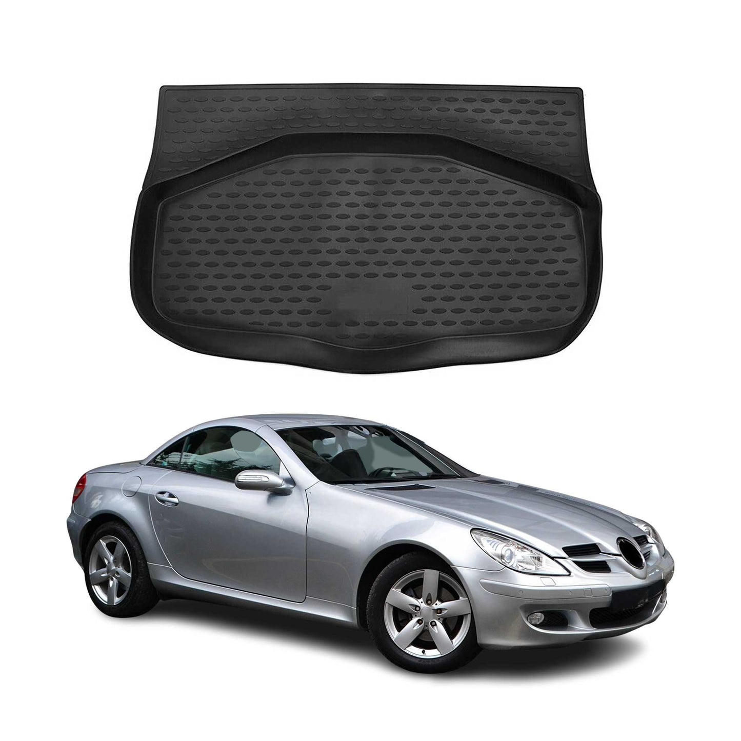 OMAC USA Semi-Custom Fit Cargo Liner Trunk Mat for Car – Fits 2005–2011 Mercedes SLK-Class (Black, Waterproof)