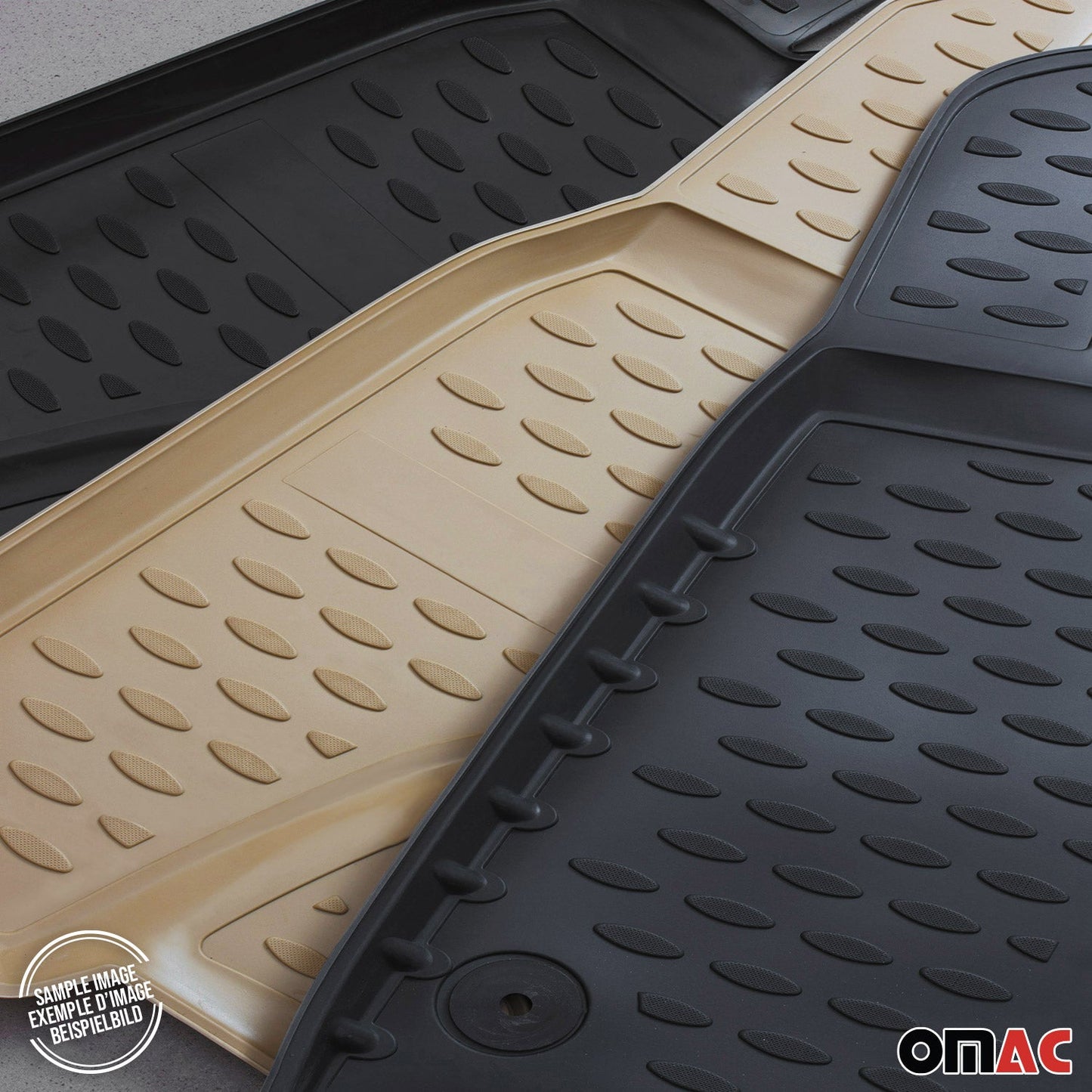 Omac USA Premium Rubber Floor Mats Liners for Cars – Fits with 2014-2018 BMW X5 F15/F85 (4 Pcs)