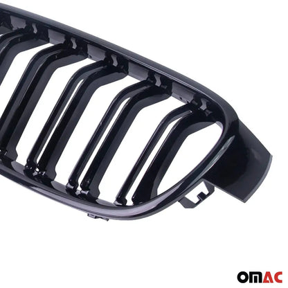 OMAC USA M-Tech Front Kidney Grille – Fits 2012-2019 BMW 3 Series F30 F31 – Gloss Black Single Slat (2 Pcs)