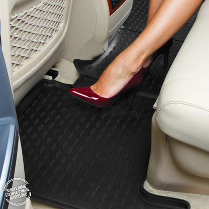 OMAC USA Floor Mats Liners Full Set All Weather for SUV – Fits with 2003-2009 Toyota Land Cruiser Prado – Black (4 Pcs)