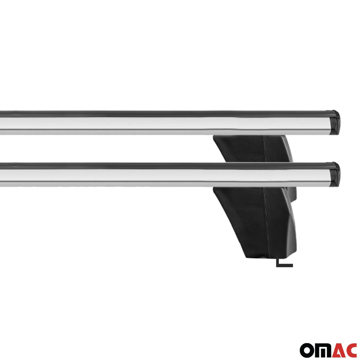 Omac USA Roof Rack Cross Bars for Cars – Fits with 2013-2019 Mercedes CLA C117 (2 Pcs, Silver, Aluminum)