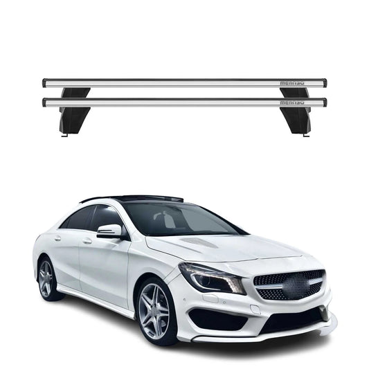 Omac USA Roof Rack Cross Bars for Cars – Fits with 2013-2019 Mercedes CLA C117 (2 Pcs, Silver, Aluminum)