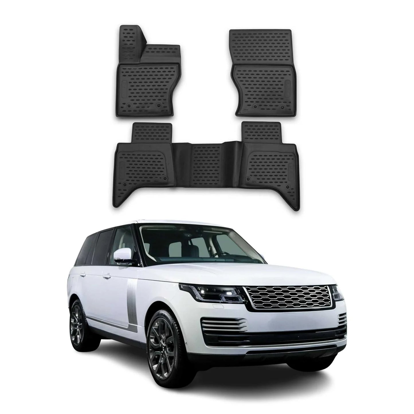 OMAC USA Floor Mats Liners Full Set All Weather for SUV – Fits with 2018-2021 Land Rover Range Rover – Black (4 Pcs)