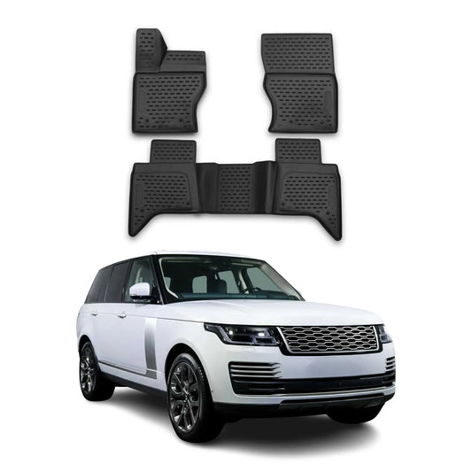 OMAC USA Floor Mats Liners Full Set All Weather for SUV – Fits with 2018-2021 Land Rover Range Rover – Black (4 Pcs)