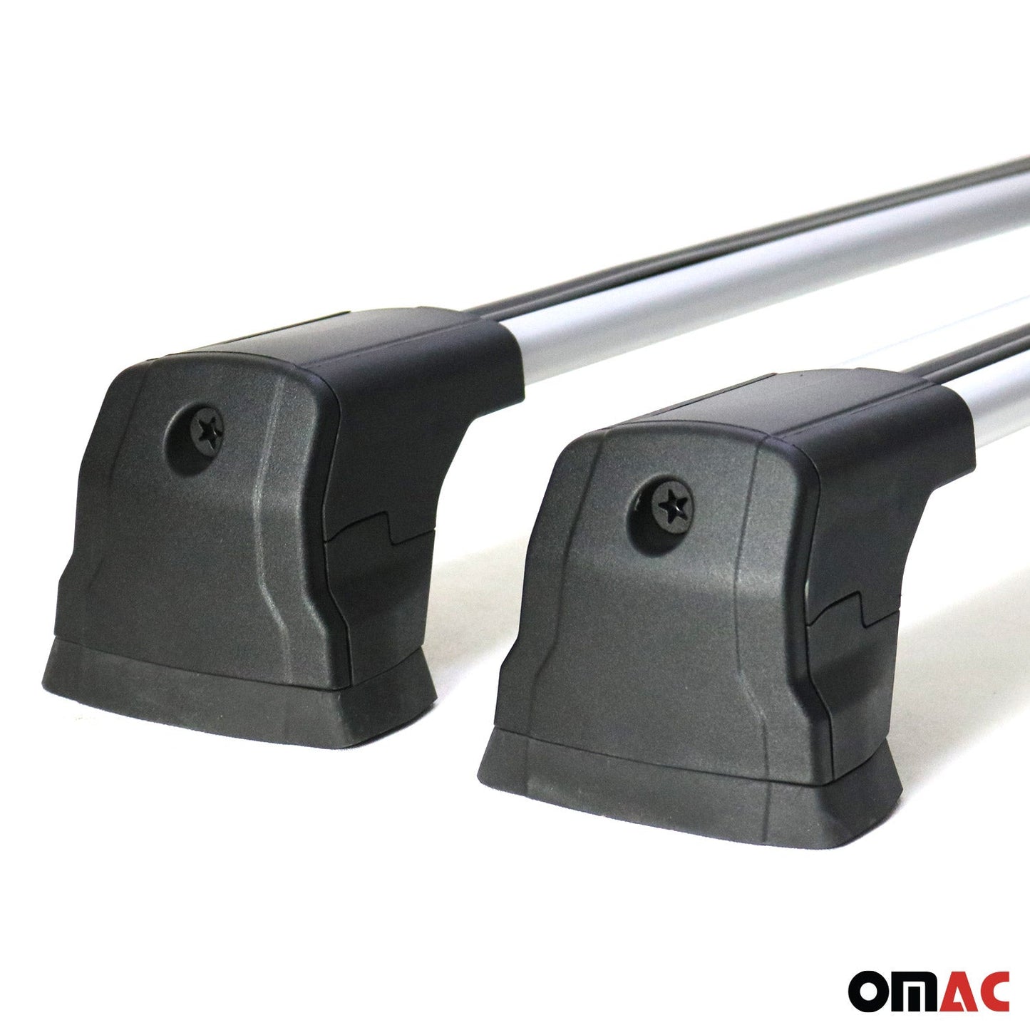 OMAC USA Roof Rack Cross Bars for Car – Fits 2004-2012 BMW 3 Series E90 Sedan / E91 Touring – Aluminium Silver (2 Pcs)