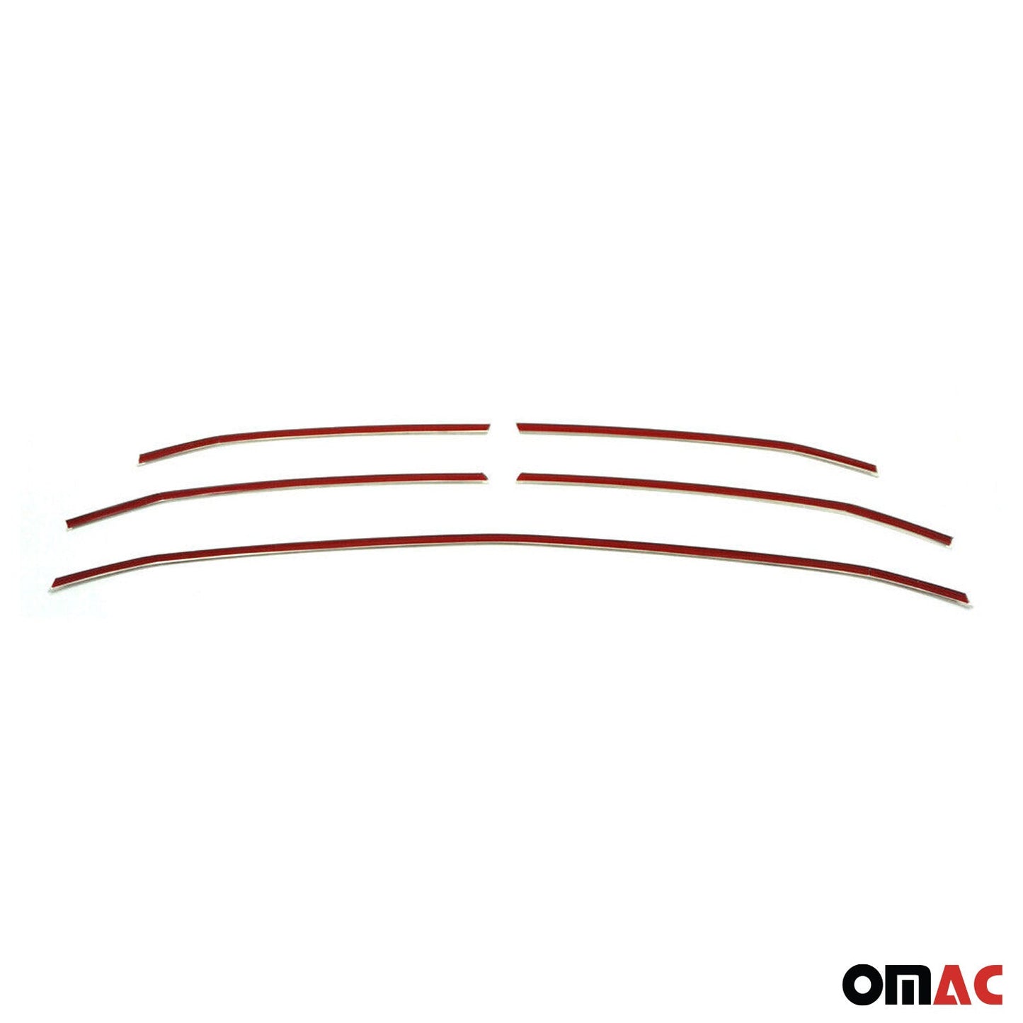 OMAC USA Front Bumper Grill Trim for Van – Fits 2019–2025 Mercedes Sprinter W907/910 – Brushed Stainless Steel Molding, Silver 5-Pc