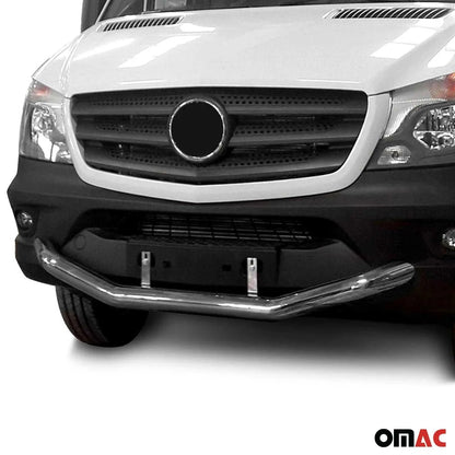 OMAC USA Bull Bar Push Front Bumper Grille for Vans – Fits 2006–2018 Mercedes Sprinter W906 (Silver, 1Pc)