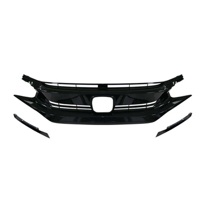 OMAC USA Front Bumper Grille Set for Honda Civic Si – Fits 2016–2018 – 3-Piece Plastic Replacement, Custom Fit
