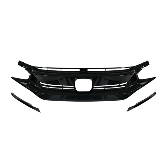 OMAC USA Front Bumper Grille Set for Honda Civic Si – Fits 2016–2018 – 3-Piece Plastic Replacement, Custom Fit