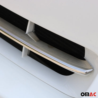 OMAC USA Front Bumper Grill Trim Molding for Cars – Fits 2014–2020 Fiat 500L Popstar - 1Pc (Stainless Steel, Chrome)