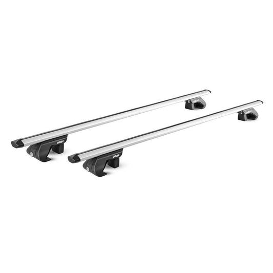 OMAC USA Roof Rack Cross Bars 47" Luggage Carrier for Raised Roof Rails – Aluminium Silver (2 Pcs)