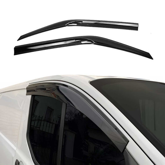 OMAC USA Window Visor Vent Rain Deflectors for Van – Fits 2006-2018 Mercedes Sprinter W906 – Smoke Black Acrylic (2 Pcs)