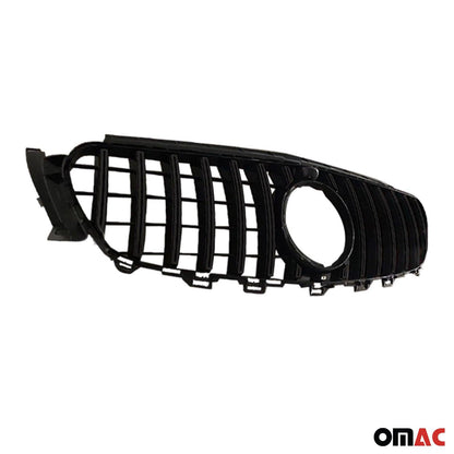 OMAC USA Front Bumper Grille for Mercedes E-Class – Fits 2017–2020 W213 Sedan – GT Style, Black Plastic, 1-Pc