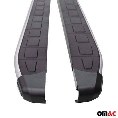 Omac USA Aluminum Running Boards, Side Steps for SUV – Fits with 2011-2016 Kia Sportage – Silver & Black (2 Pcs)