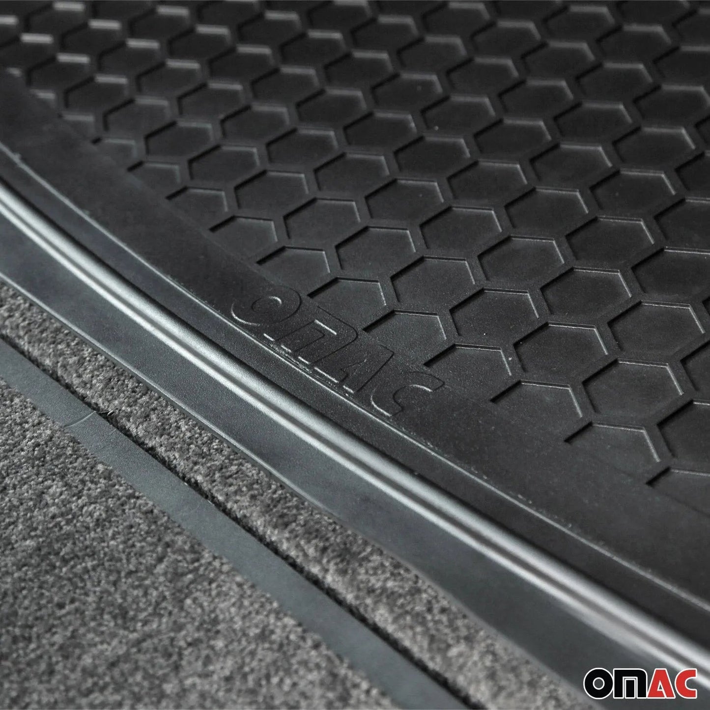 OMAC USA Semi-Custom Fit Cargo Liner Trunk Rubber Mat for SUV – Fits with 2014-2017 Land Rover Range Rover Sport – Waterproof, Black (1PC)
