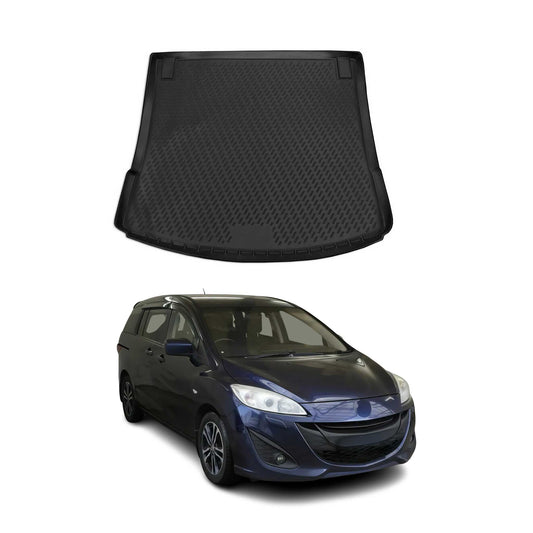 OMAC USA Semi-Custom Fit Cargo Liner Trunk Mat – Fits 2012–2015 Mazda 5 (Black, Waterproof)