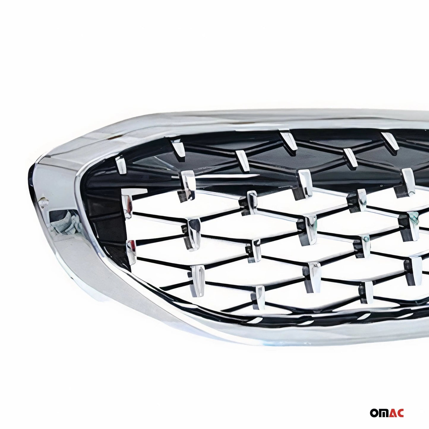 OMAC USA Front Kidney Grille for Sedan – Fits 2019-2025 BMW 3 Series G20 – Glossy Black & Silvery Meteor, 1 Pc