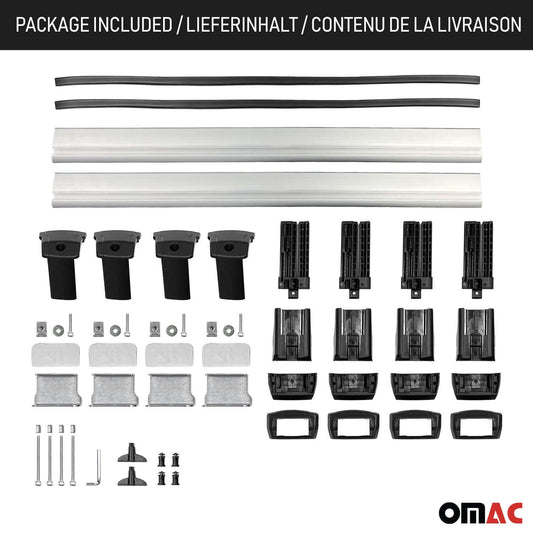 OMAC USA Roof Rack Cross Bars for Car – Fits 2011-2014 Mazda 2 Sport (Excludes Models Without OEM Fixed Points) – Aluminium Black (2 Pcs)