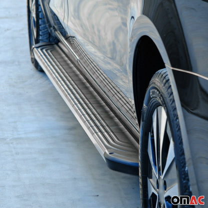 Omac USA Aluminum Running Boards, Side Steps for Van – Fits with 2003-2014 Mercedes Vito W639 L1 / L2 – Silver & Black (2 Pcs)