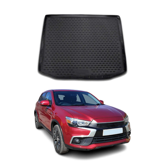OMAC USA Semi-Custom Fit Cargo Liner Trunk Mat – Fits 2011–2024 Mitsubishi Outlander Sport (Black, Waterproof)