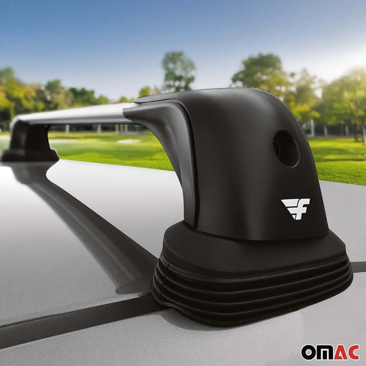 OMAC USA Roof Rack Cross Bars for Car – Fits 2009-2019 Subaru Forester (Excludes Models Without OEM Fixed Points) – Aluminium Silver (2 Pcs)