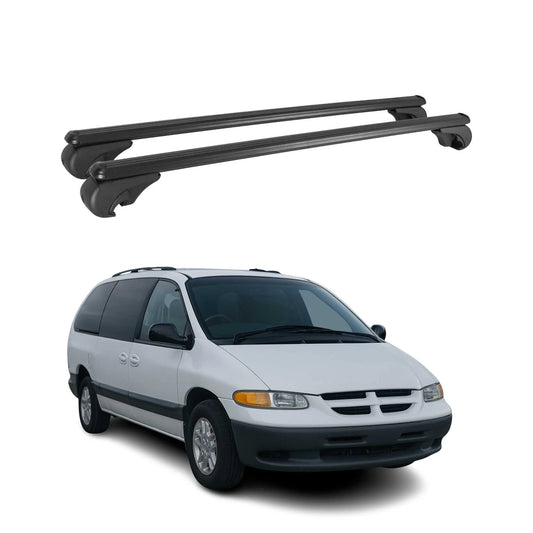 OMAC USA Roof Rack Cross Bars Luggage Carrier for Van – Fits with 2001-2007 Dodge Grand Caravan (2 Pcs, Black, Aluminum)