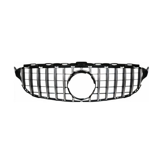 OMAC USA GT R Style Front Grille for Mercedes C-Class W205 Sedan – Fits 2015-2018 – Chrome, No Camera Hole, Sporty Upgrade