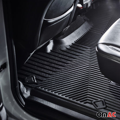 OMAC USA Premium Floor Mats for SUV – First & Second Row – fits with 2015–2025 Porsche Macan – Black (4 Pcs)