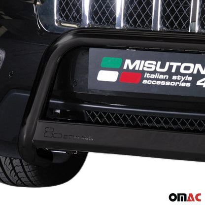 OMAC USA Bull Bar Push Front Bumper Grille Guard – Fits 2011–2014 Jeep Grand Cherokee – Black Steel, 1 Pc