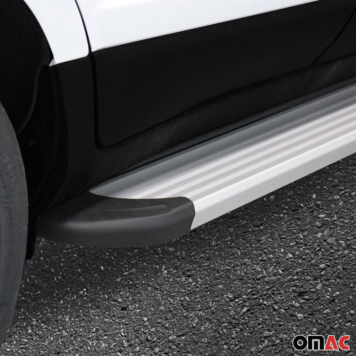 Omac USA Aluminum Running Boards, Side Steps for SUV – Fits with 2013-2015 Subaru XV Crosstrek – Silver (2 Pcs)