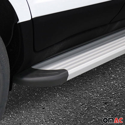 Omac USA Aluminum Running Boards, Side Steps for SUV – Fits with 2013-2015 Subaru XV Crosstrek – Silver (2 Pcs)